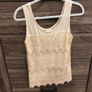 Cream dressy tank top